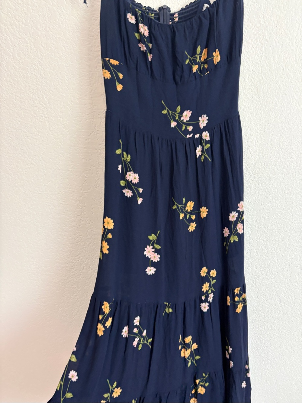 Reformation Kealy Navy Floral Tie-Shoulder Midi Dress - Picture 6 of 8